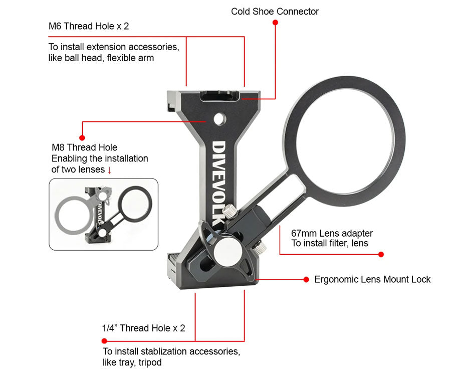 Divevolk Expansion Clamp for Seatouch 6 Pro Divevolk