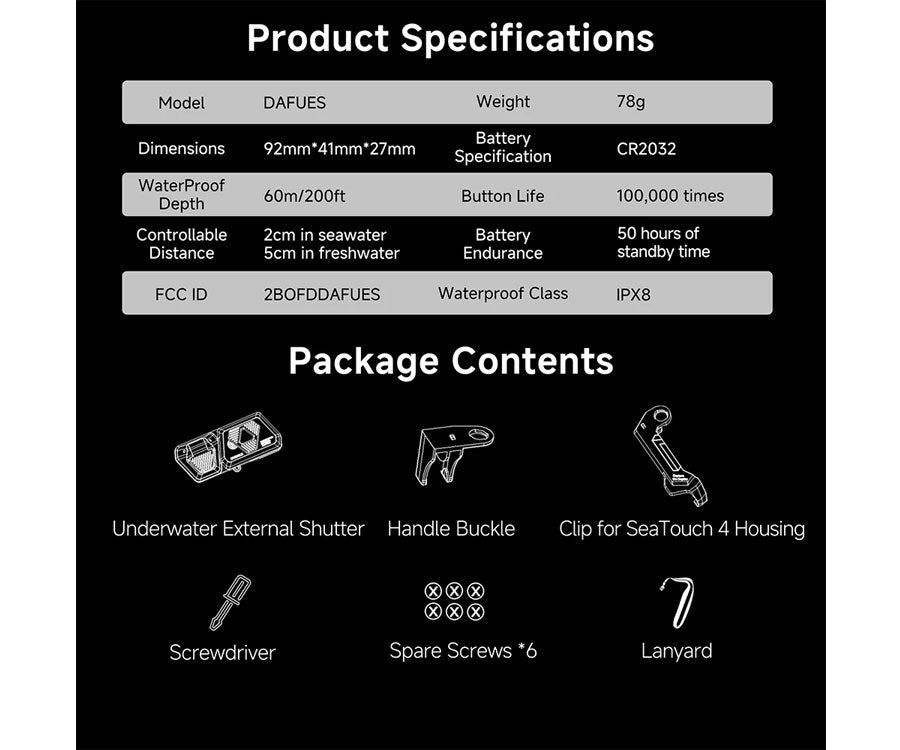 Divevolk Underwater External Shutter for Seatouch 4 Max Housings
